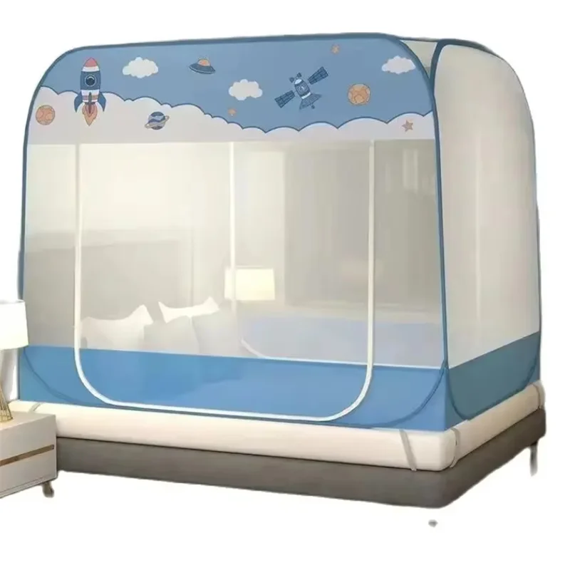 Large Space Cartoon Children Mosquito Net Home Foldable Double Door Mosquito Net Summer Universal Mongolian Yurt Mosquito Net