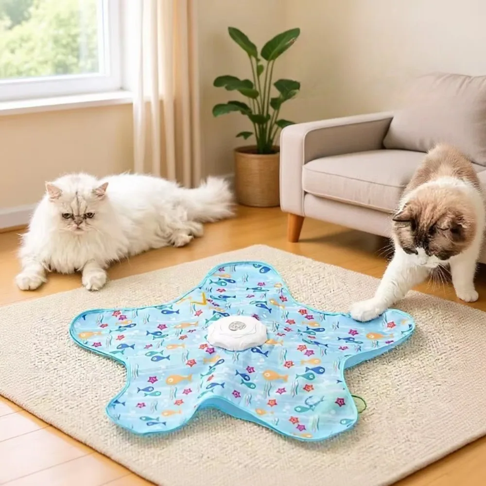 1Sets Electric Toy Interactive Toys Automatic Turntable Pet Game Cover With Moving Feather & Animal Chirps Funny Enrichment Toys