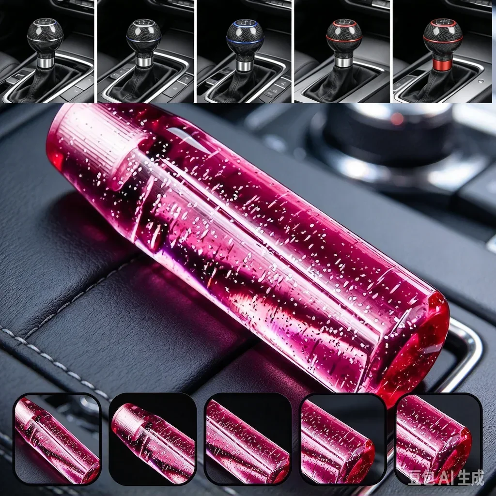 15cm Car Shining Stitching Multicolor Gear Shift Knob Crystal Bubble Colorful Shifter Lever AT MT Fit For Honda Toyota Nissan