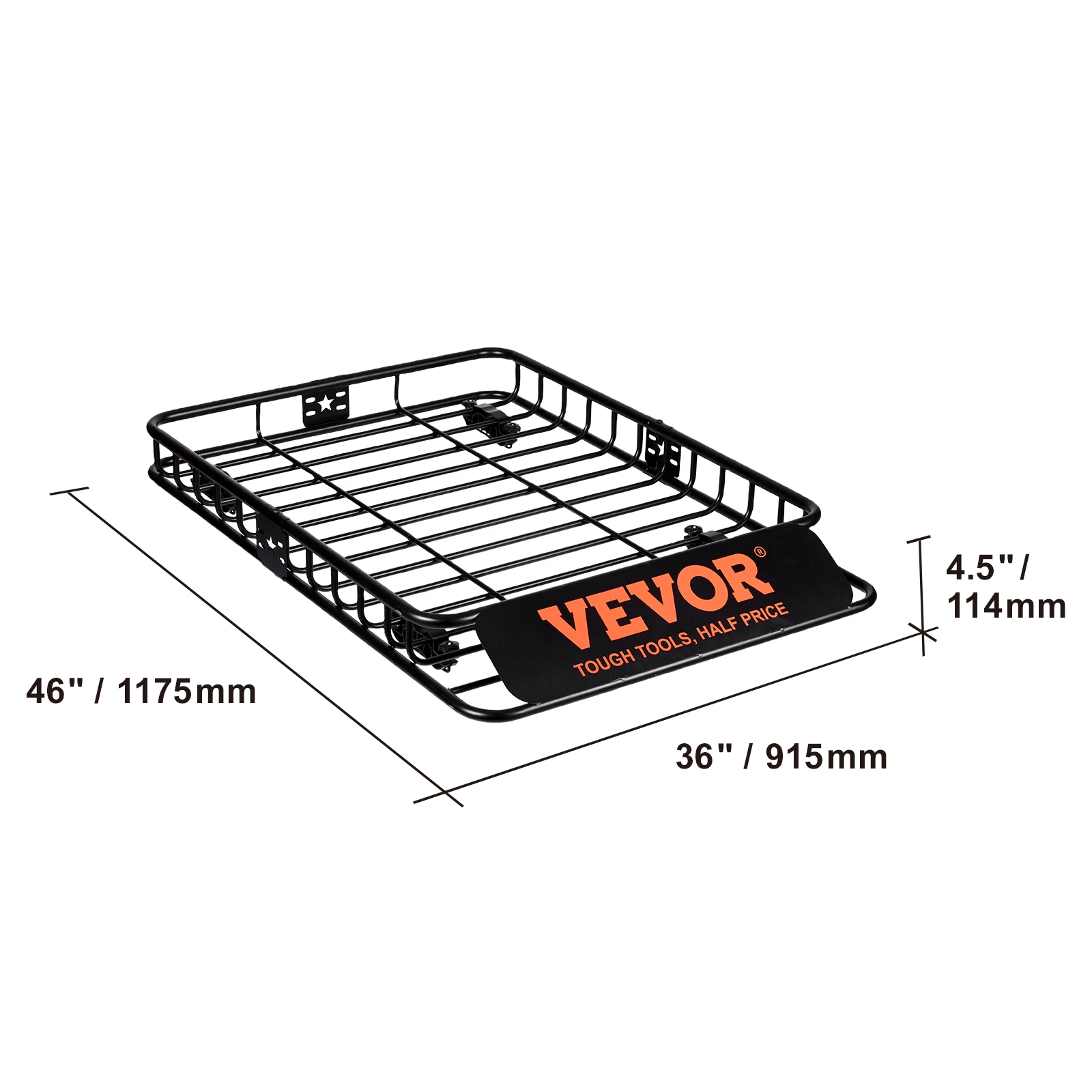 SucceBuy Imperiaal Cargo Basket 46"x36"x4.5" / 51"x36"x5" Rooftop Cargo Carrier Heavy-Duty 200LBS Capaciteit voor SUV Vrachtwagen Voertuig