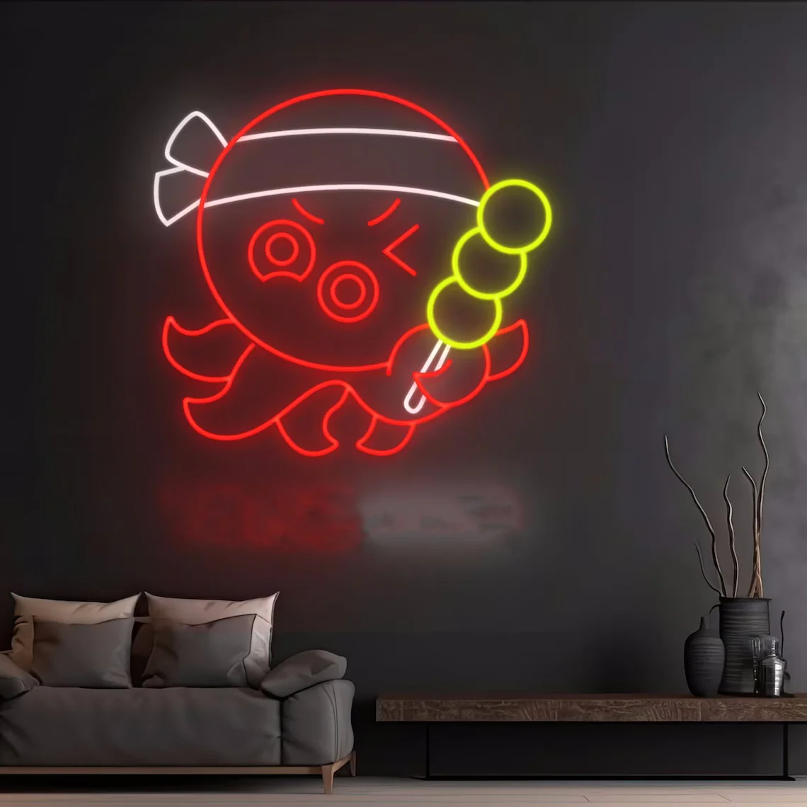 Takoyaki Neon Sign Octopus Neon Light Japan Restaurant Decor Neon Sign Squid Neon Sign