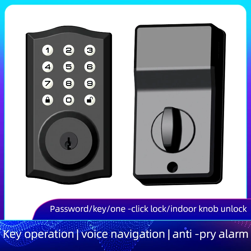 Smart Lock Voice Navigation Keyless Smart lock Single Machine Physical Button Version Key Combination Lock Safety Lock