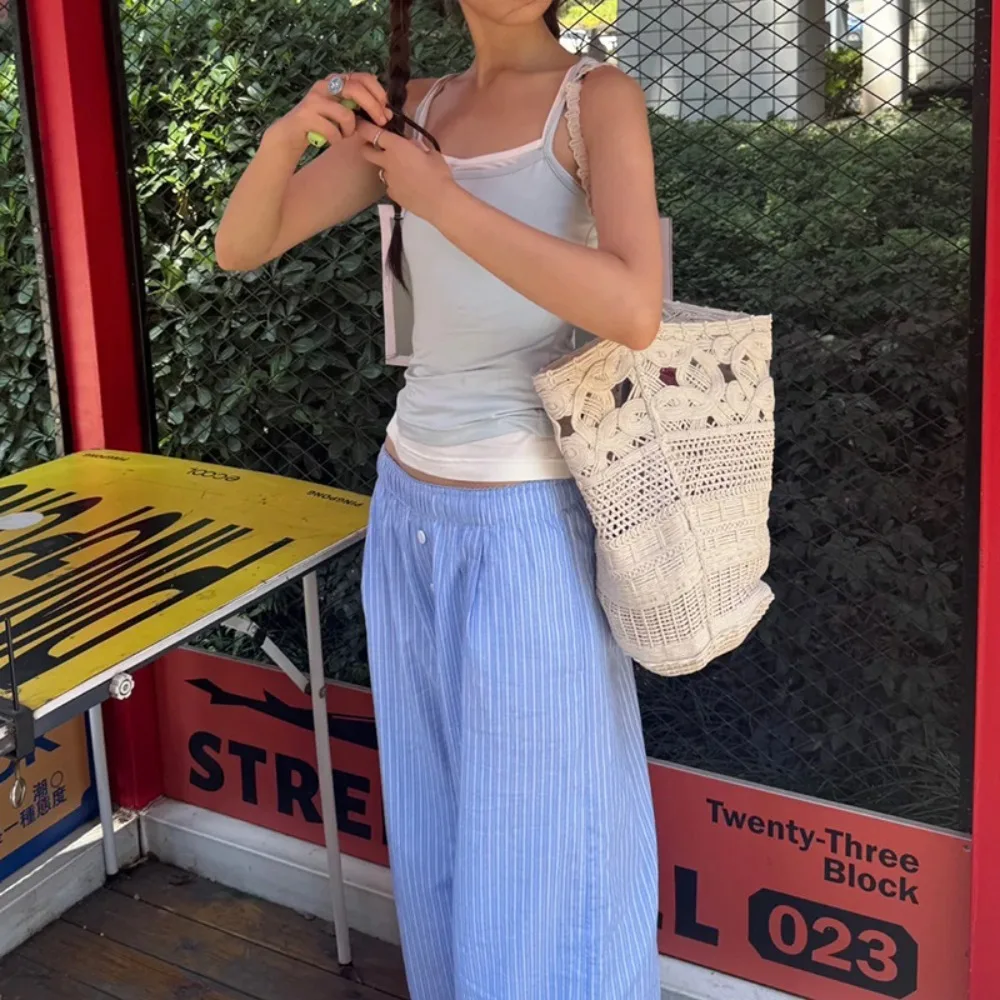 

Niche Design Literary Small Fresh Crochet Shoulder Bucket Bag Fashionable Versatile Advanced Simplicity High-end Minimalist