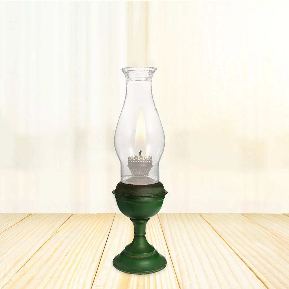 Lámpara de aceite transparente de queroseno, 2 piezas, linterna de chimenea a prueba de viento, sombra de Camping, tubo fluorescente, luces de vidrio
