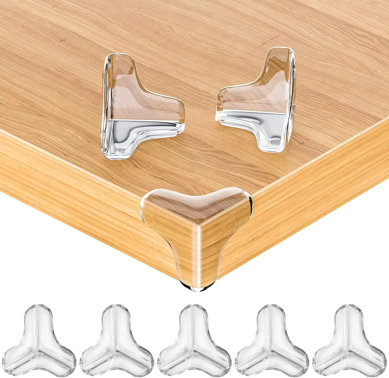 

8 Pack Large Clear Corner Protectors for Baby Proofing Furniture - Table Edge Guards and Bumpers