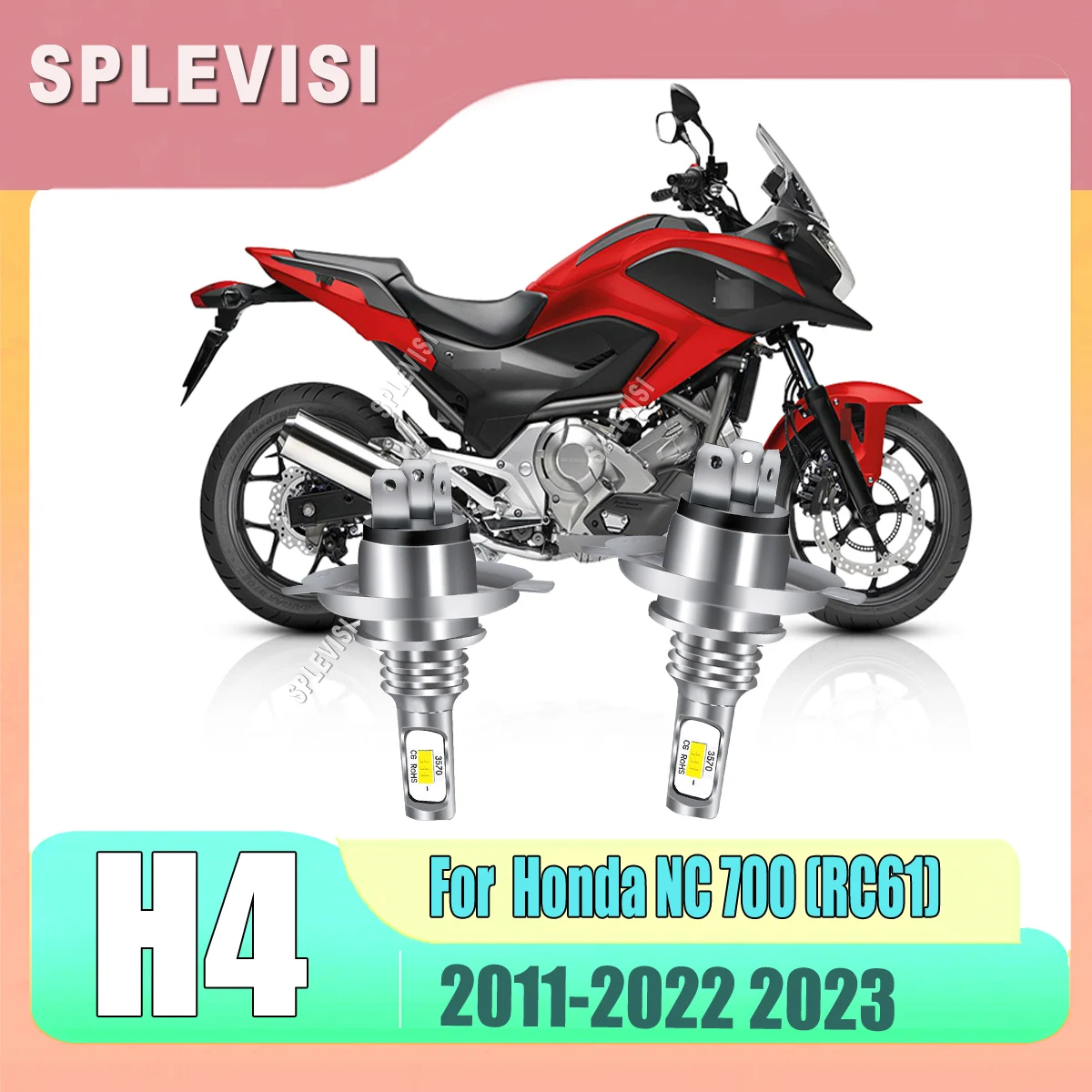 

h4 9003 led headlight bulbs hi/low beam 8000LM/pair - deliver 6000K white light For Honda NC 700 (RC61) 2011 2012 2013 2014-2023