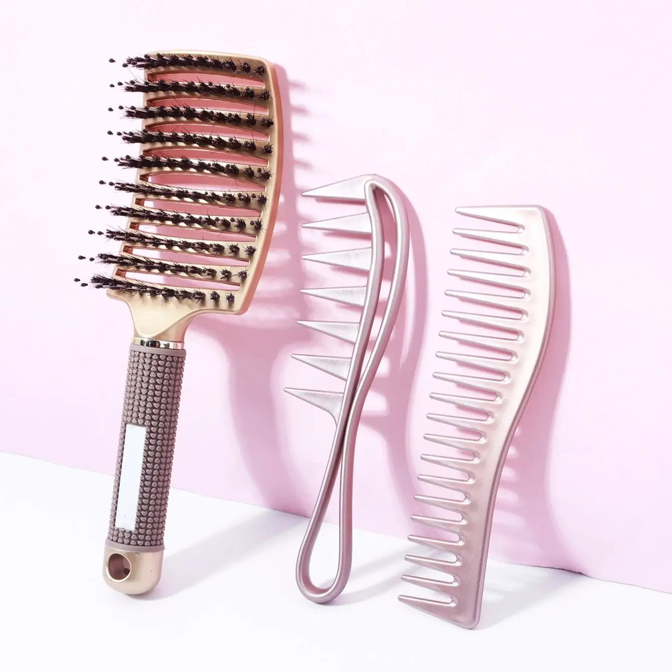 Borsten Kopfhaut Massage Haarbürste Kämme breit gezahnt öl KammWet Lockige Entwirren Haar Bürste Für Haar Zubehör