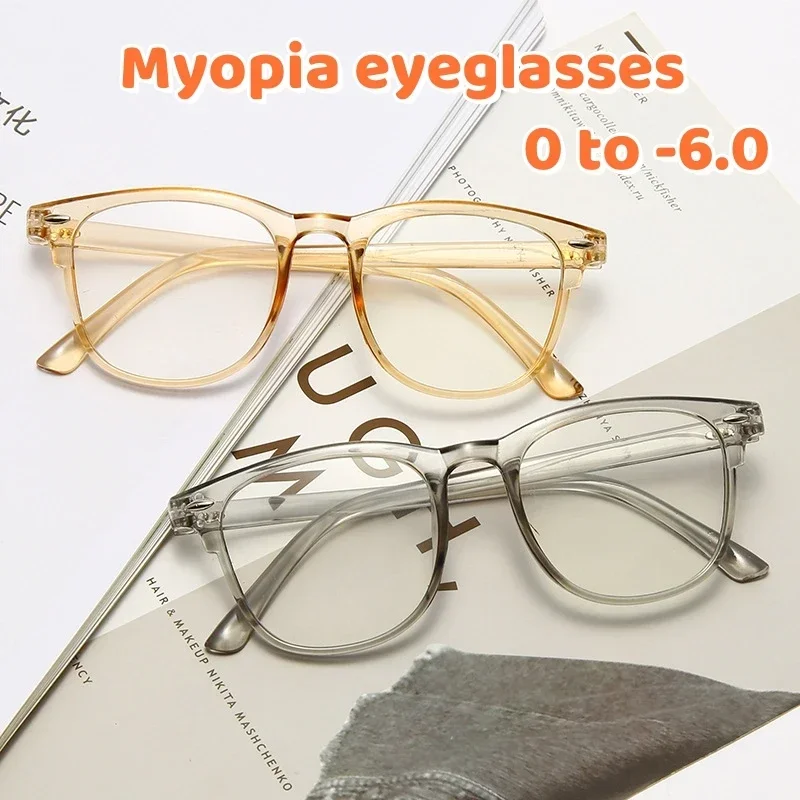 

Anti-Blue Light Finished Nearsighted Myopia Glasses Optical Computer Eyeglasses Student Prescription Diopter Round Eyewear