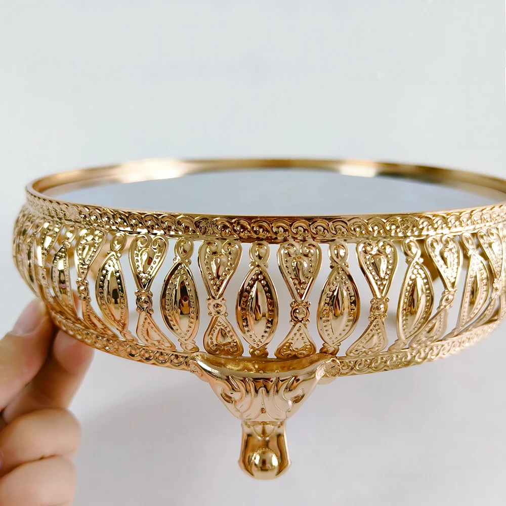 1-4Pcs/lot Gold Metal Cake Stand Round Wedding Cupcake Holder for Table, Dessert Display Plate for Anniversary Baby Shower