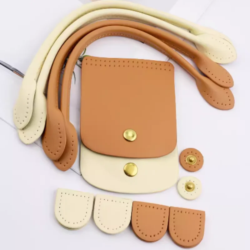 

8pcs Handmade Bag Flap Cover Hardware For DIY Dumpling Bags PU Leather Shoulder Straps for Handbag Crossbody Bags Accessories