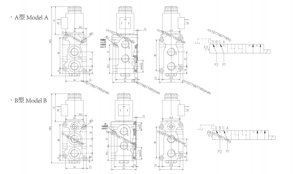 Hydraulische Solenoïde Omvormer Keuzeklep 6/2 