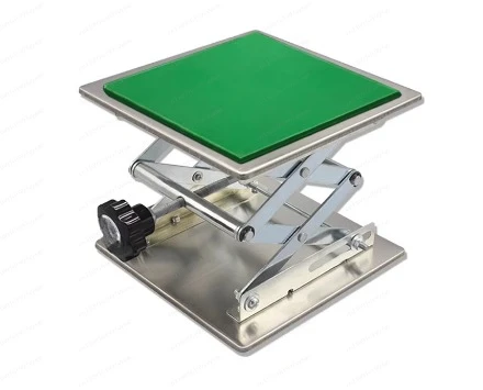 

Small Stainless Steel Lab Jack, Manual Micrometer Lift Platform with Leveling Bubble for Laboratory Microscope Optical Equipment