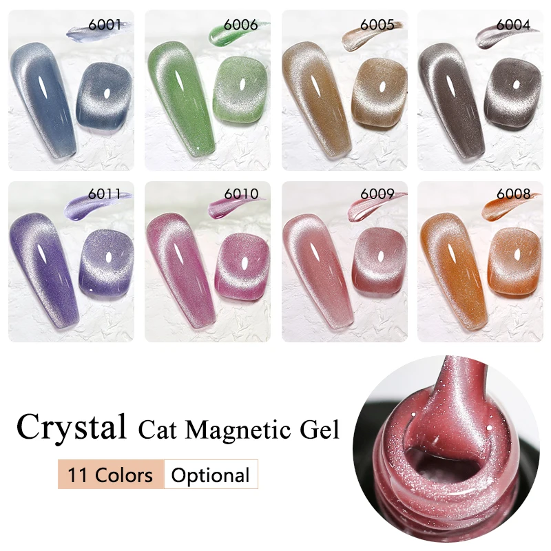Arte Clavo 10 ml 11 Farben Kristall Transparent Cat Eye Gel Nagellack Jelly Nude Nail Art Gel Lack Magnetischer UV Gel Lack