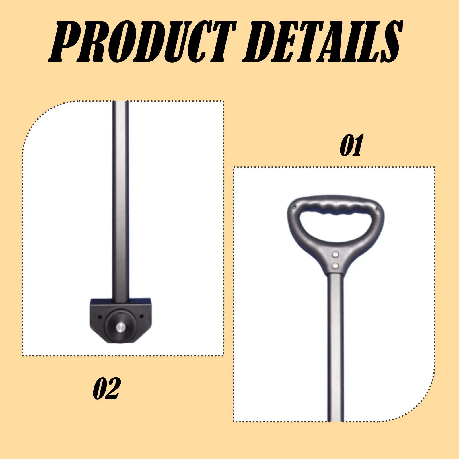 Ergonomic Aluminum Handle for Foldable Trolley Auxiliary Cart Pull Replacement Suitable for Camping and Shopping