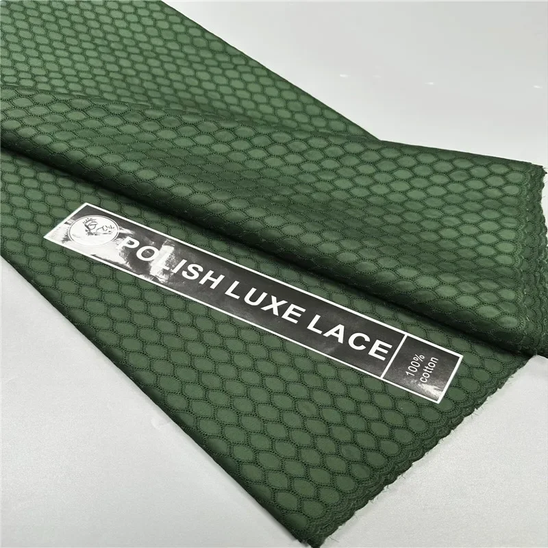 

5 Yards Nigerian 100% Cotton Polish Satin Embroidery Fabric High Quality Swiss Voile Lace Material For Men Dubai Style 10L192802