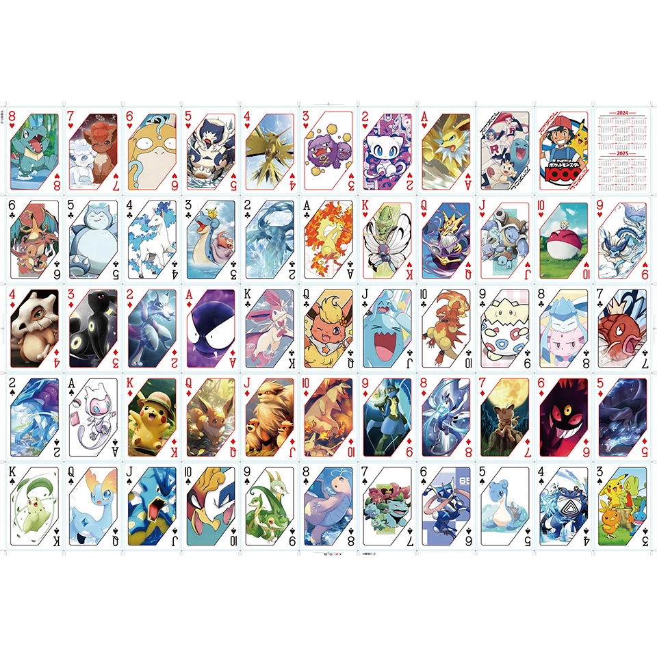 Juego de cartas de póker de Pokémon para niños, juego de cartas de dibujos animados, Pikachu, Charizard, Poke Ball