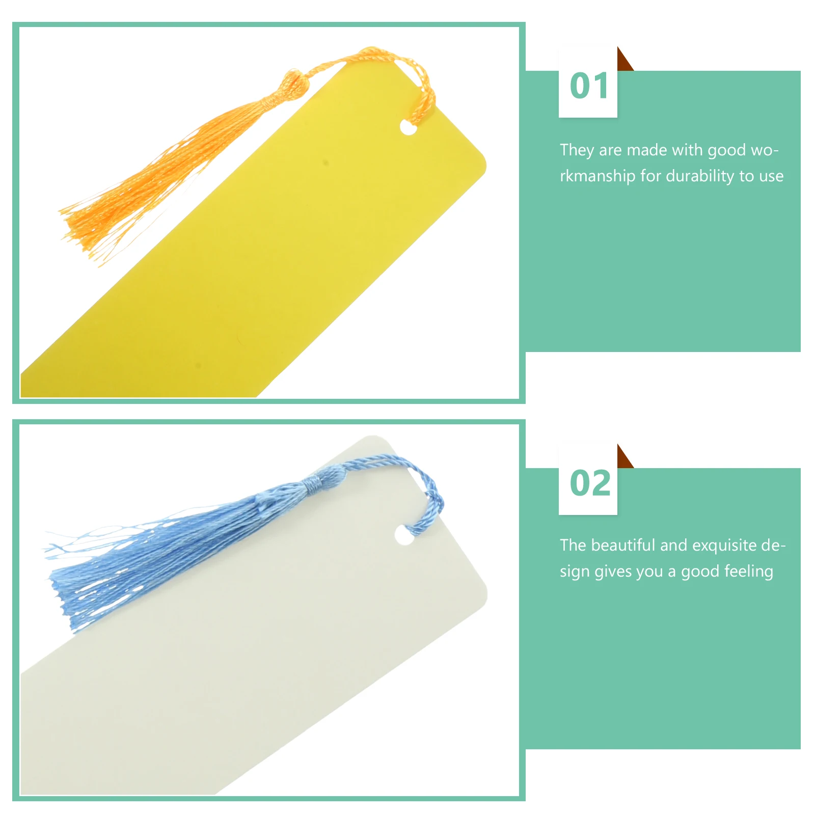 1 세트 빈 책갈피 카드 용지 350g Tassel Paper Bookmarks 학생 미술 용품 ​​공예를위한 DIY 재료 Hanging naments