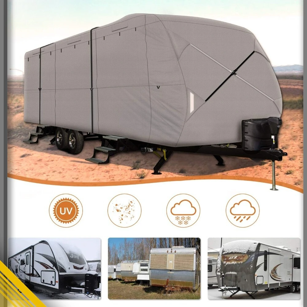 

4-Ply 22'-24' RV Trailer Cover Waterproof Camper Travel Trailer Cover