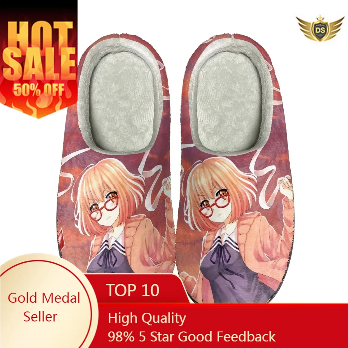 

Kyoukai No Kanata Design Female Warm Cotton Slippers Print On Demand Casual Winter Home Shoes All-match Comfortable Men Footwear