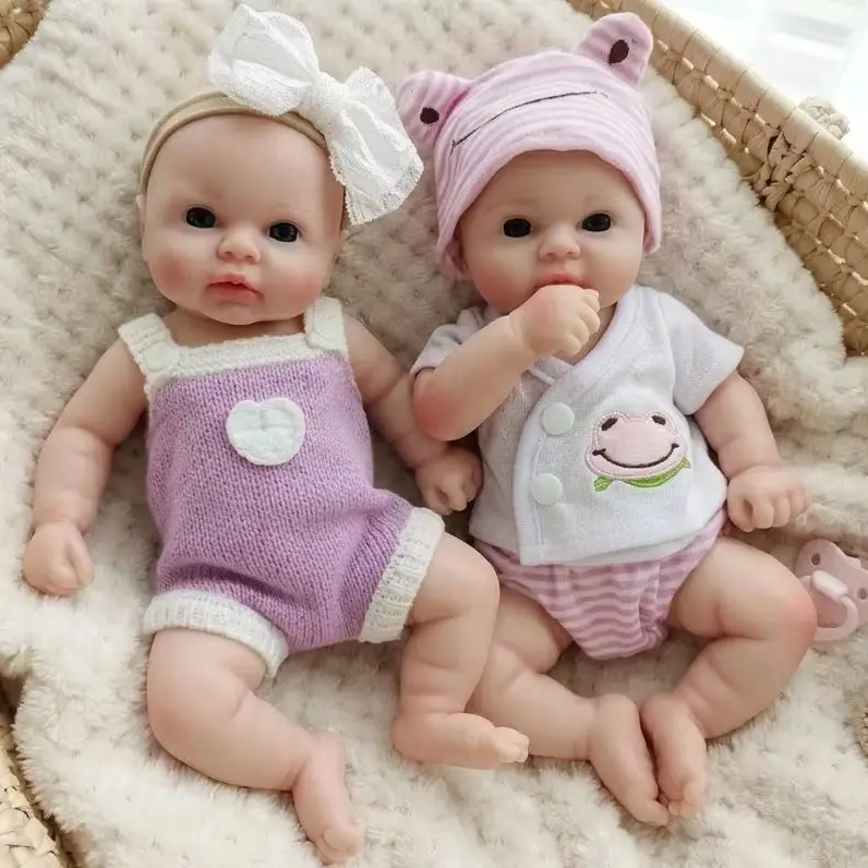 13 Inch Full Silicone Realistic Collectible Figure, Big Open Eyes, With Outfit, For Collection & Gifting