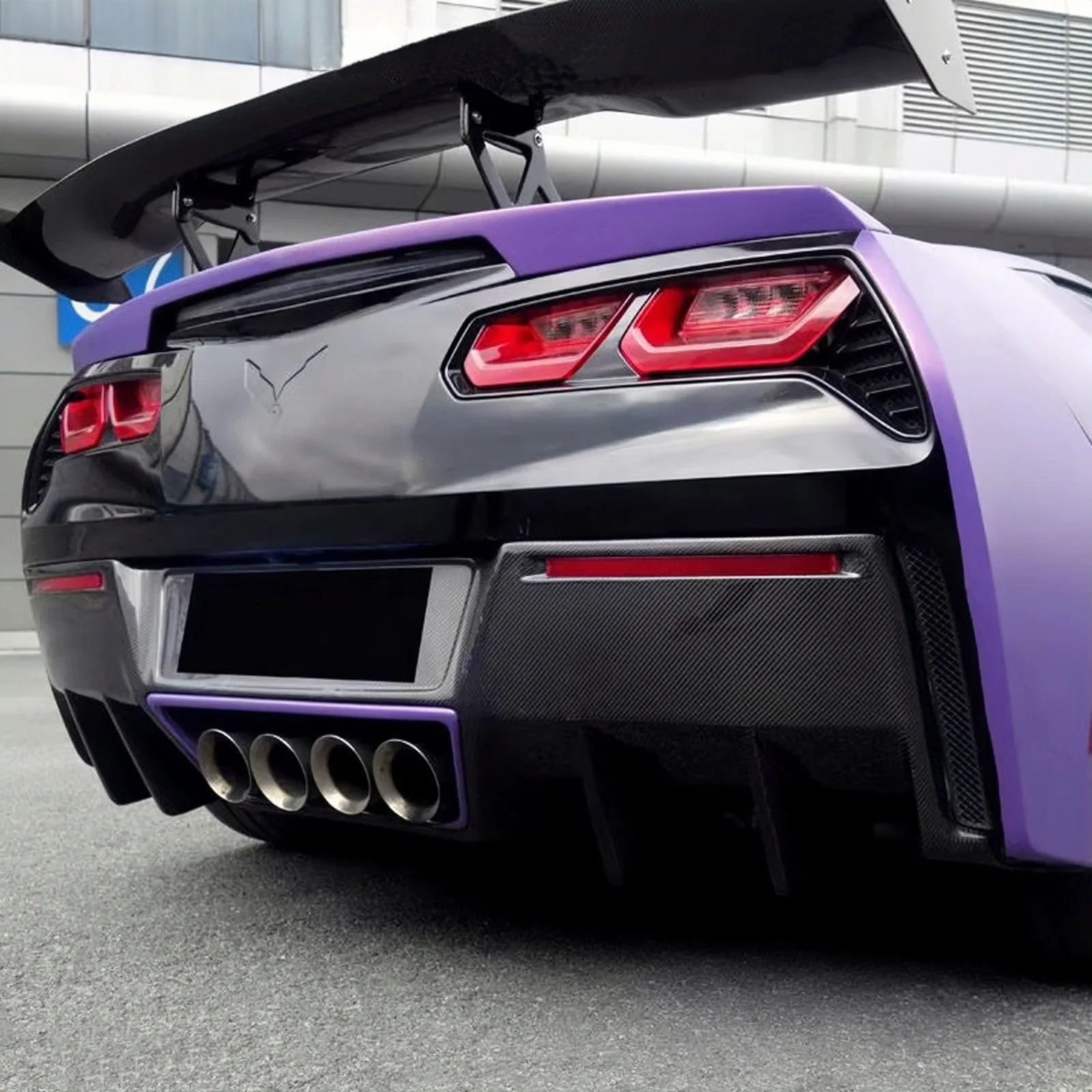 Carbon Fiber Rear Bumper Designed For Chevrolet Corvette C7 Z06 Z07 Of The Rear Diffuser