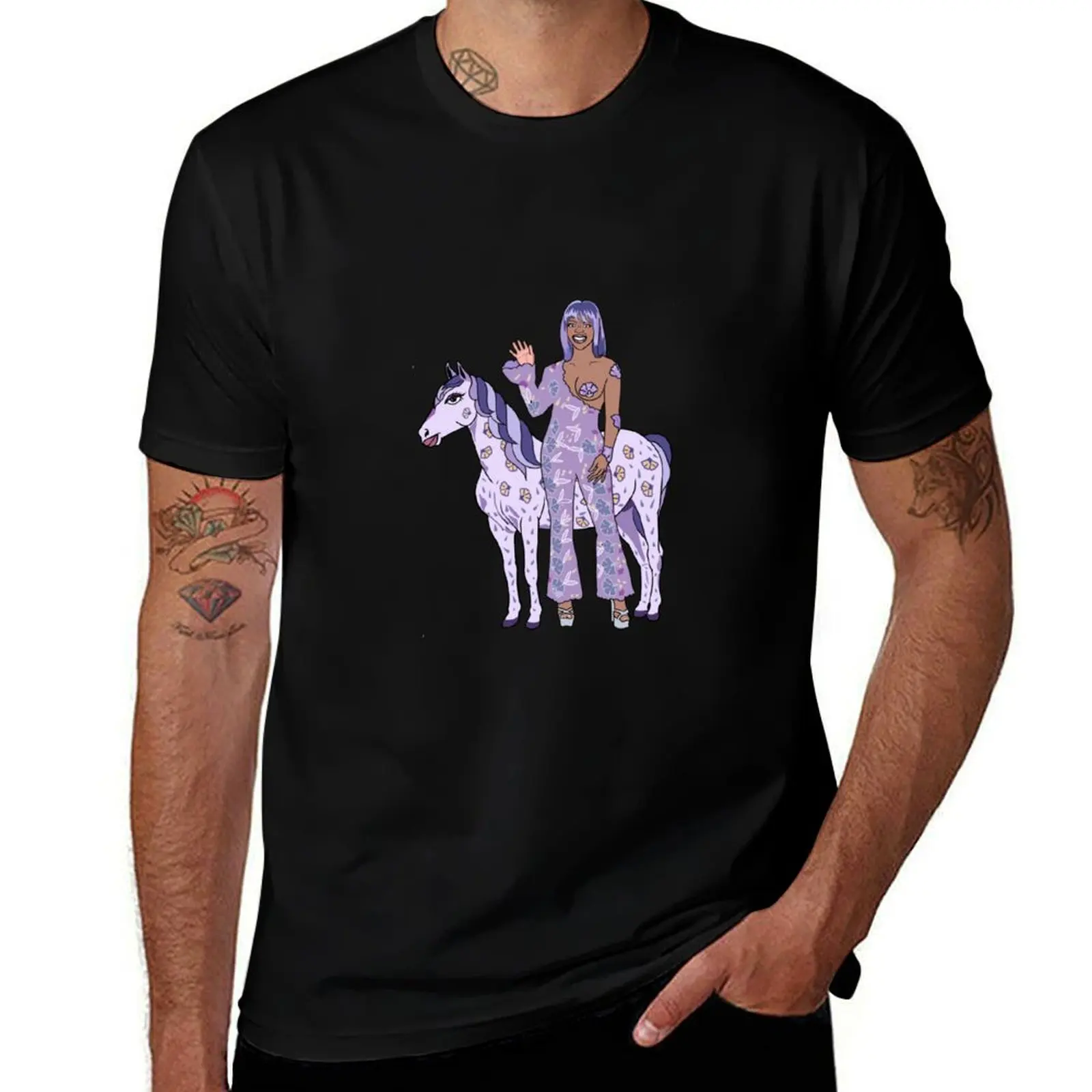

Lil Kim with a Pony T-Shirt man t shirts high quality luxury brand printed t shirts for man T-Shirt
