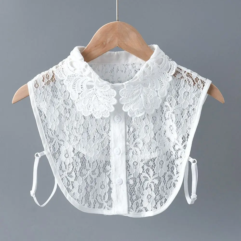 Clothes Accessory Detachable Fake Collar Lace Neckline Adjustable Shawl Wrap Women Girls Lapel Half Shirt Fashion False Collar