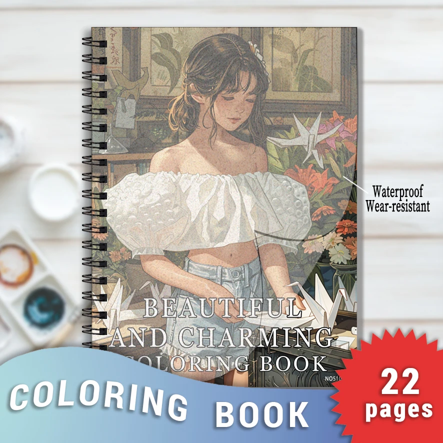 Adult Coloring Book 8.3x11.2 Inches 22 Pages Beauty Character Design Stress Relief Emotion Positivity Focus