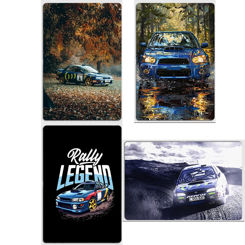 Póster Metálico Decorativo de Pared con Diseño Vintage del Coche de Rally WRC de Colin McRae, Línea de Rally Legend, Decoración para Interiores, Hogar, Bar, Habitación