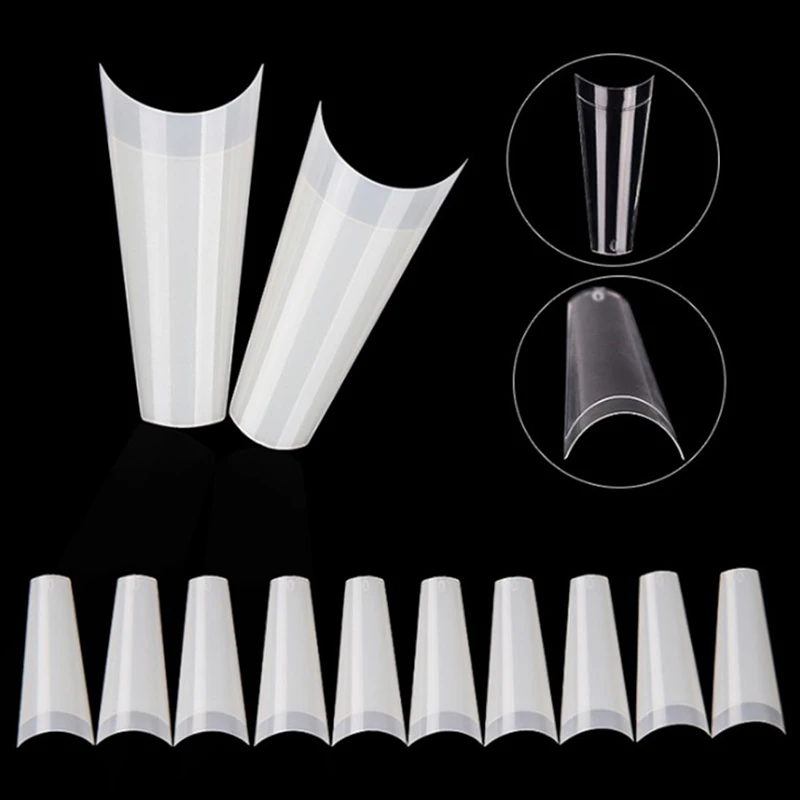 500Pcs/Bag XXL Extra Straight Nail Tips Long Square Coffin False Nails C Curved ABS Fake Manicure Salon Art Tools