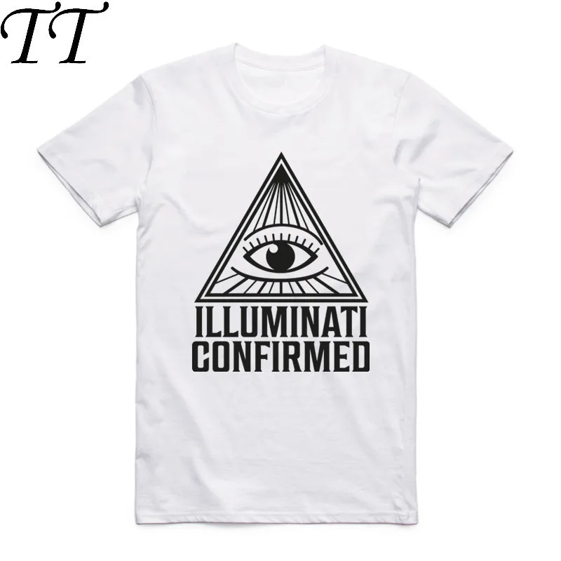 

2019 New Fashion Men Print Don't Trust Anyone Illuminati All Seeing Eyes T-shirt Short Sleeve O-Neck Summer Cool Top Tee T Shirt