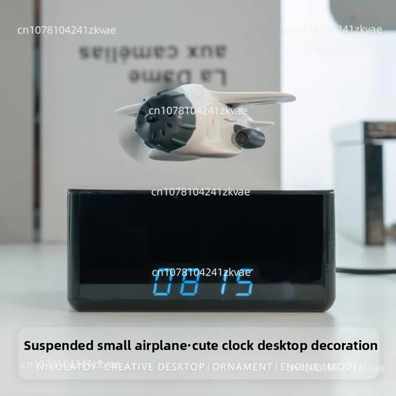 

Creative desktop clock decoration toy technology magnetic levitation small plane boy and girl birthday gift