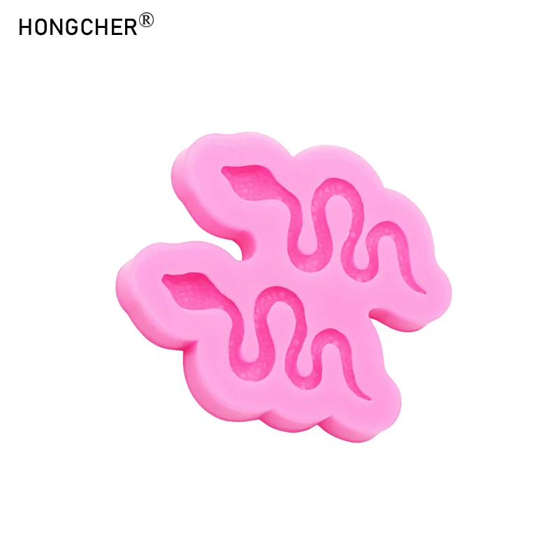 Mini snake keychain pendant boutique silicone mold DIY epoxy resin jewelry hair accessories shoes bags accessories drip molds