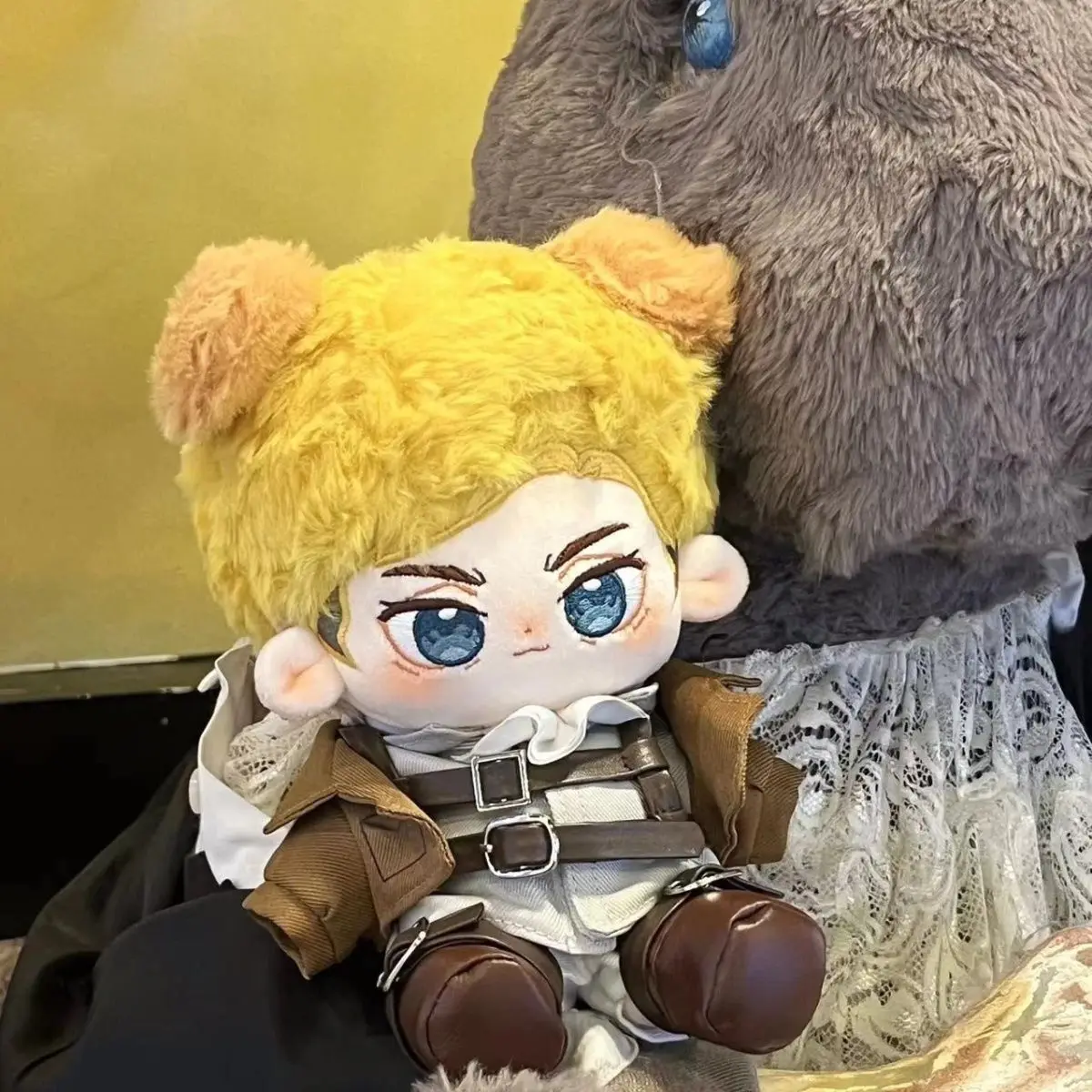 Erwin Smith Schattige 20Cm Gevulde Pluche Pop Cos Anime Aanval Op Titan Katoenen Pop Voor Kinderen Volwassenen Cartoon Verzamelbare Poppenspeelgoed