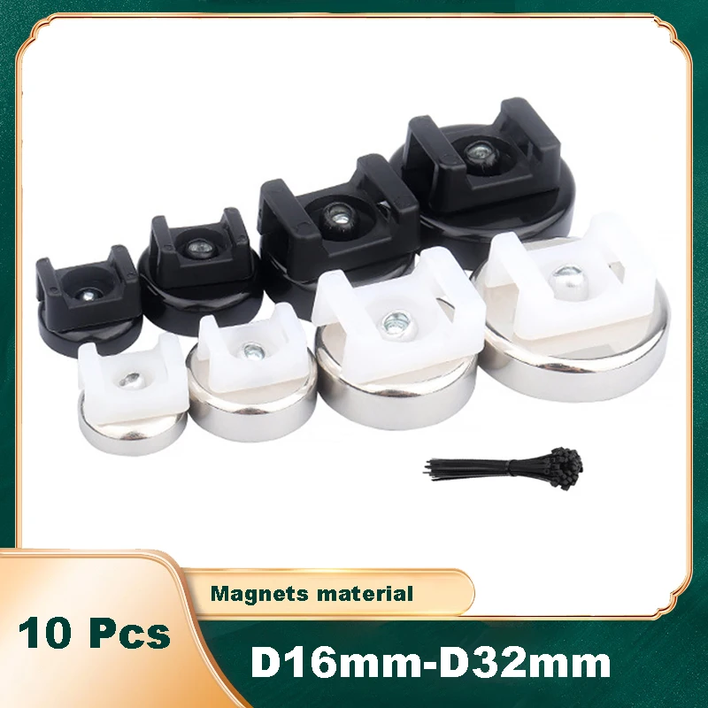 10 Pcs Magnetic Base with Strip cable Rubber Coated Magnet Strong Winder Holder Cord Clip Protector Super Strong Magnet