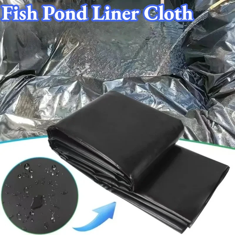 7x13ft Fish Pond Liner Cloth Waterproof Gardens Pools Membrane Black Flexible Stream Fountains Reinforced Landscaping Pool Liner