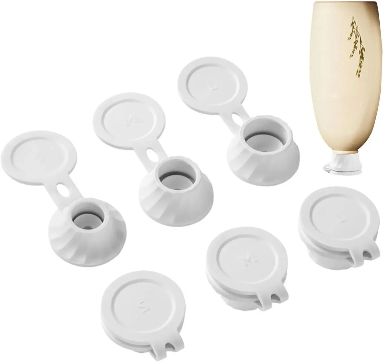 Wholesale Leakproof Bottle Cap 3pcs Inverted Bathroom Shower Gel Shampoo Leakproof Kitchen Spice Bottle Plastic Cup Lid
