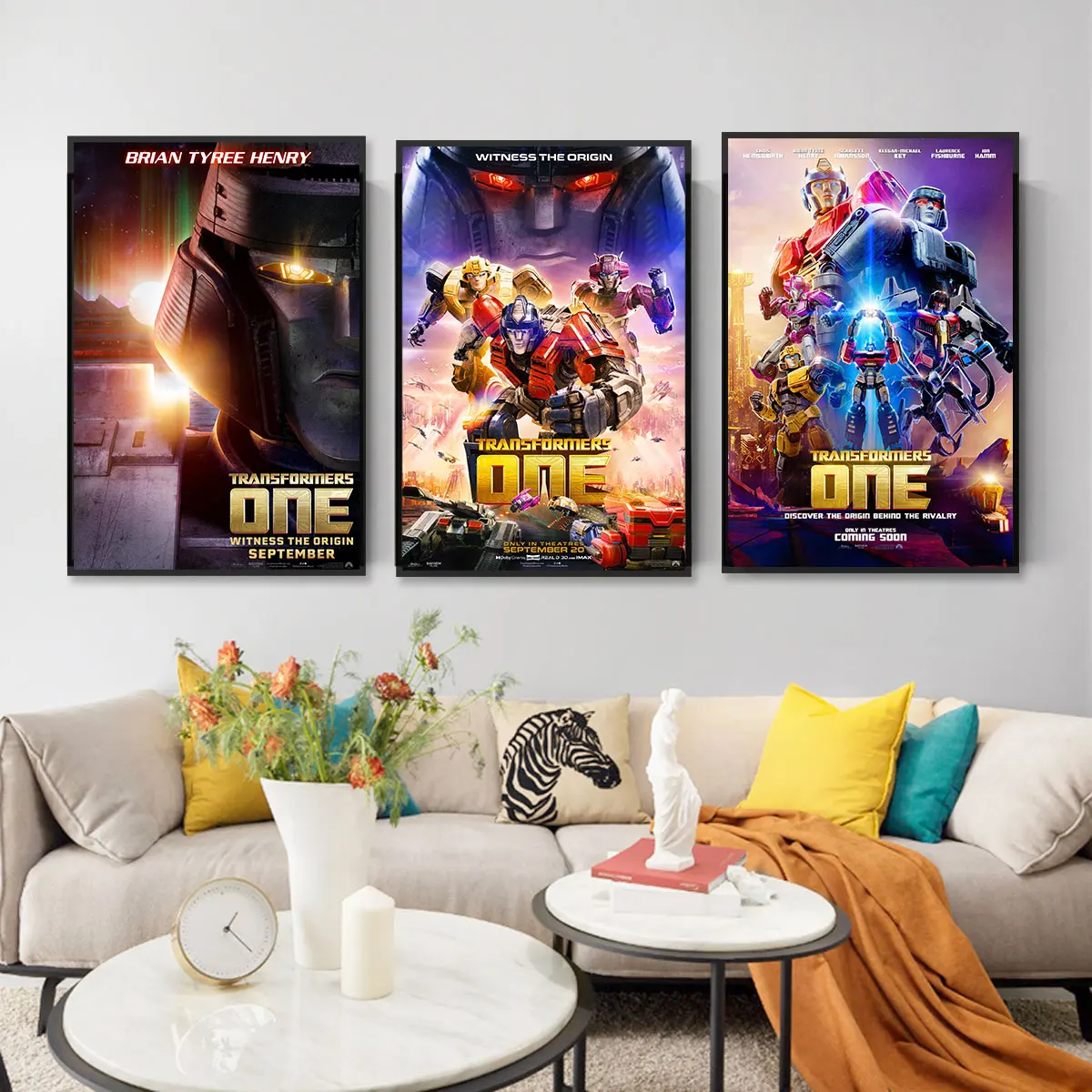Póster de lona de personajes de dibujos animados de películas de animación de Disney, arte de pared t-transformers One, decoración del hogar para