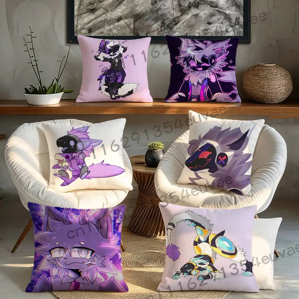 Purple G-Grumpy P-Protogen Pillow Case Pillowcase, Double-sided Printed, Sofa Cushion, Bedroom Headboard Pillow