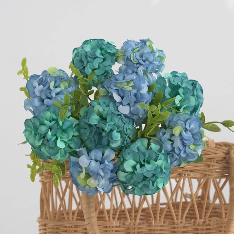 10 Köpfe Realistische Künstliche Hortensien-Bouquets Künstliche Hortensienblumen für Heim, Garten und Hochzeitsdekoration – Detail 7