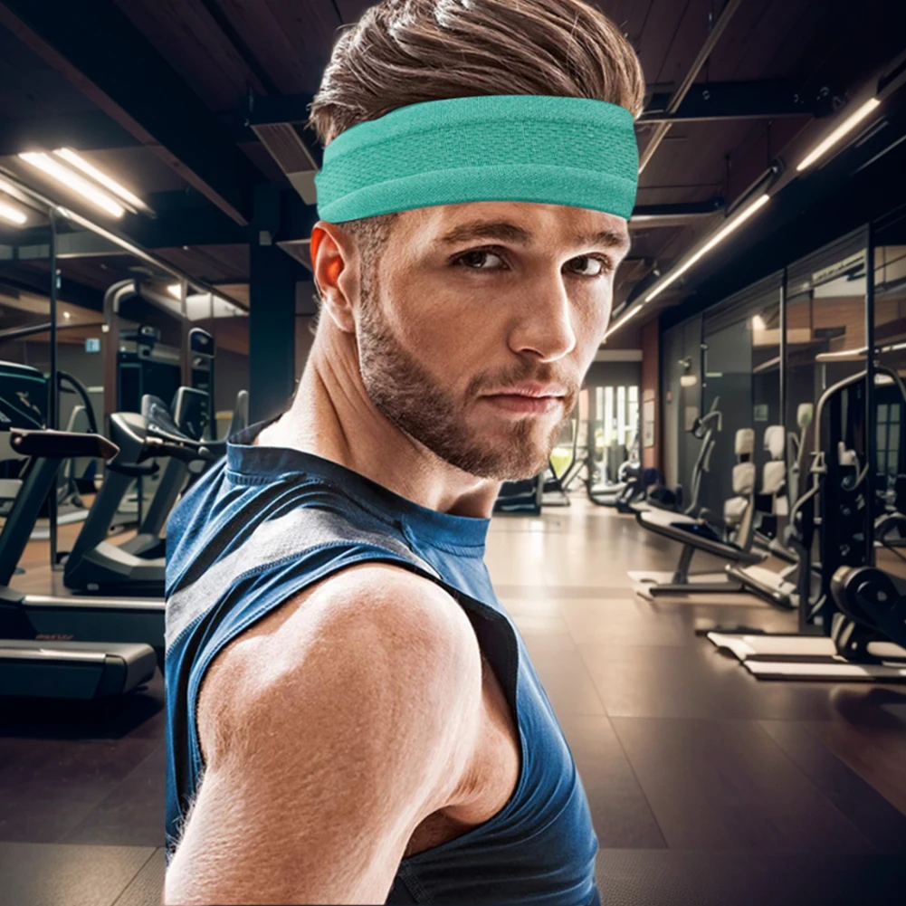 Sports Headband Fitness Hair Bands Moisture Wicking Workout Sweat Bands Breathable Elastic Hair Wrap for Yoga Tennis Basketball