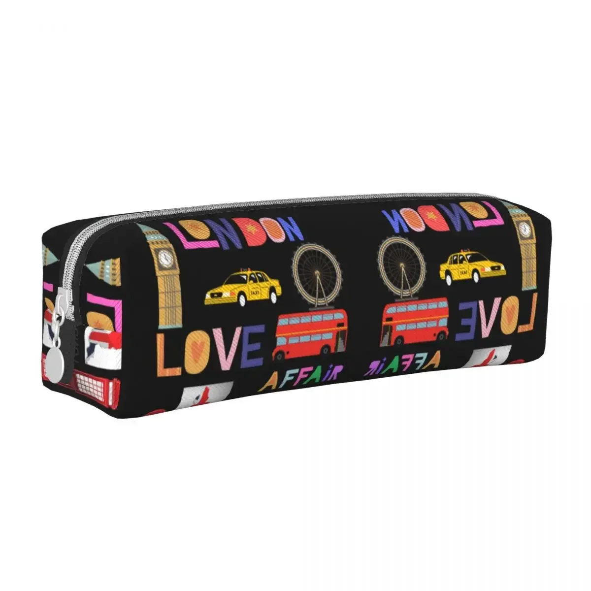 London Love Pencil Case Summer Cute Large Capacity Pencil Box Kids PU Leather School Pencil Cases Custom Stationery Organizer