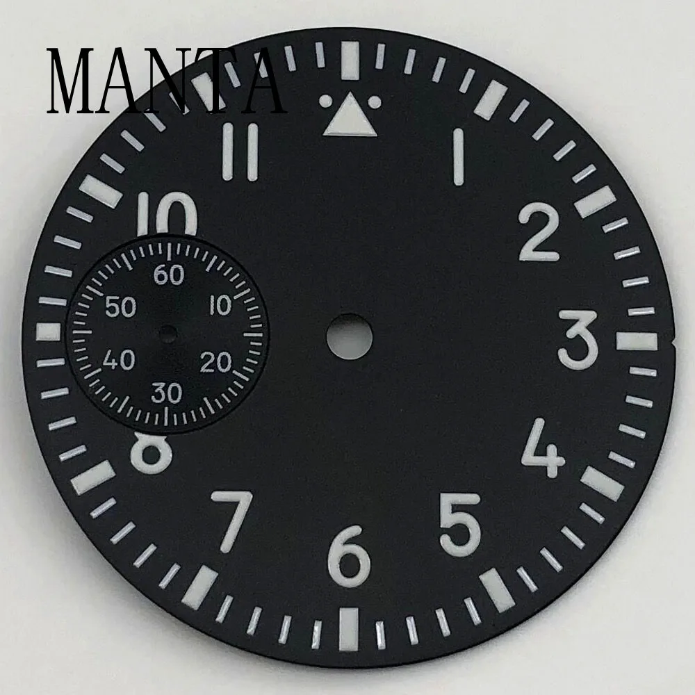 MANTA 37mm Sterile Black Blue Green White Dial Luminous Fit ETA6497 Seagull ST3600 Movement Watch Parts