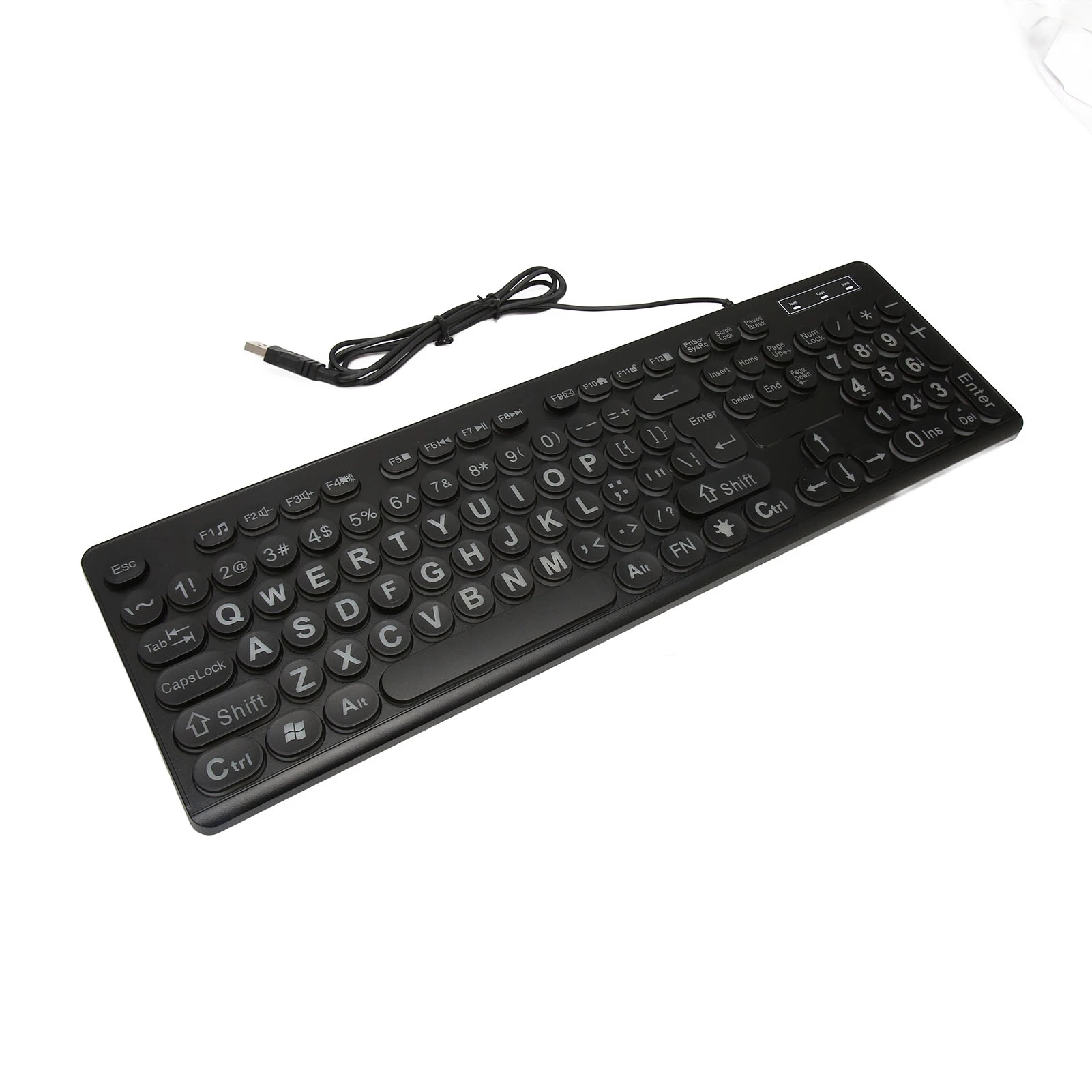 104 Key Wired Keyboard Backlit Large Print Keyboard Business Standard Keyboard for Elderly Visually Impaired
