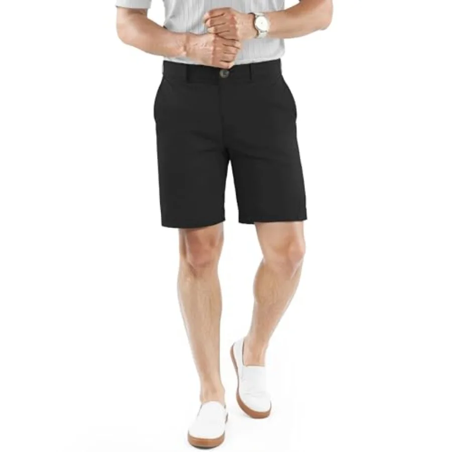 

NY Threads Mens Chino Shorts 10 Inch Inseam Flat-Front with Pockets