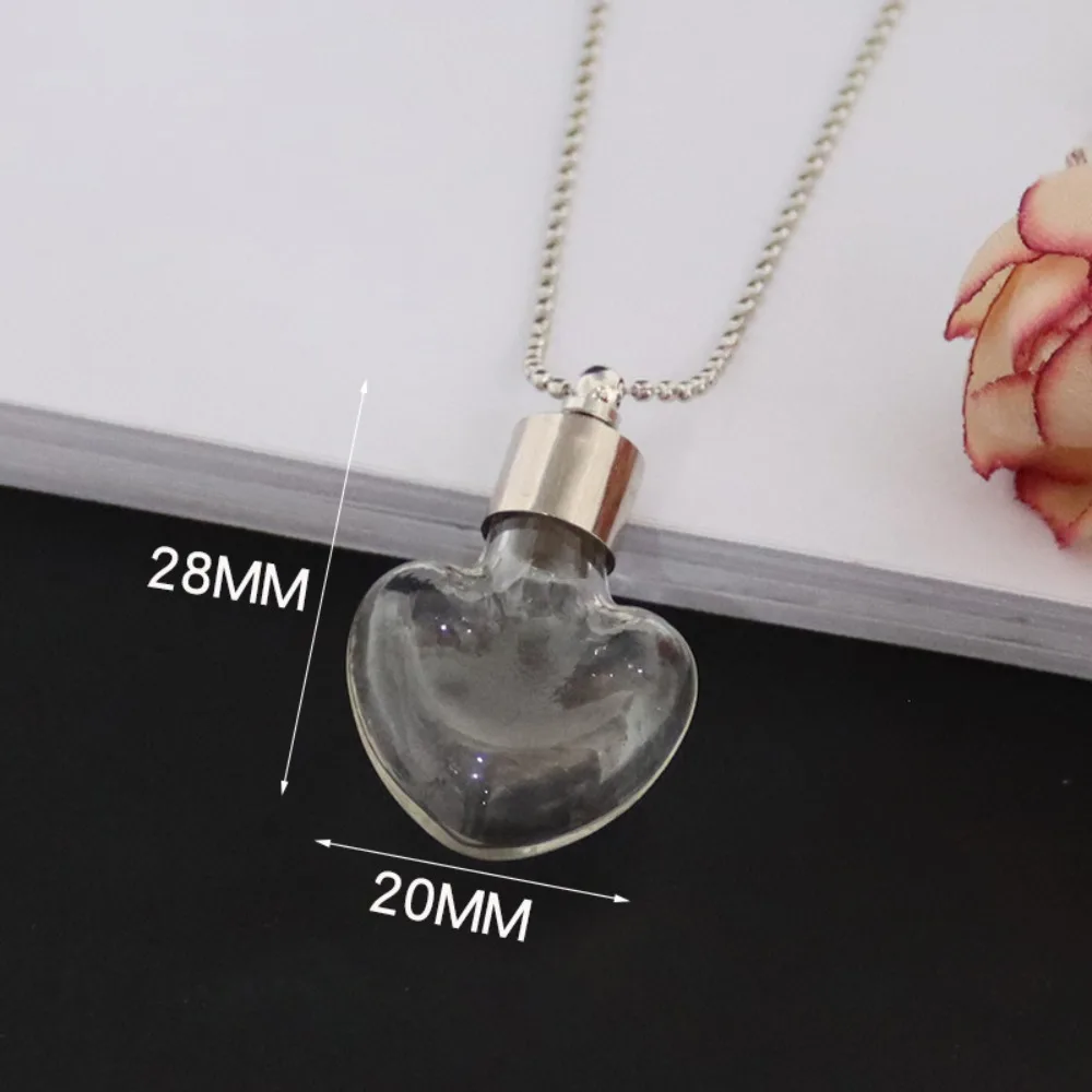 Portable Fillable Wishing Jars Necklace With Ball Chain Urn Jewelry Vial Necklace Ashes Fillable Glass Bottles Necklaces