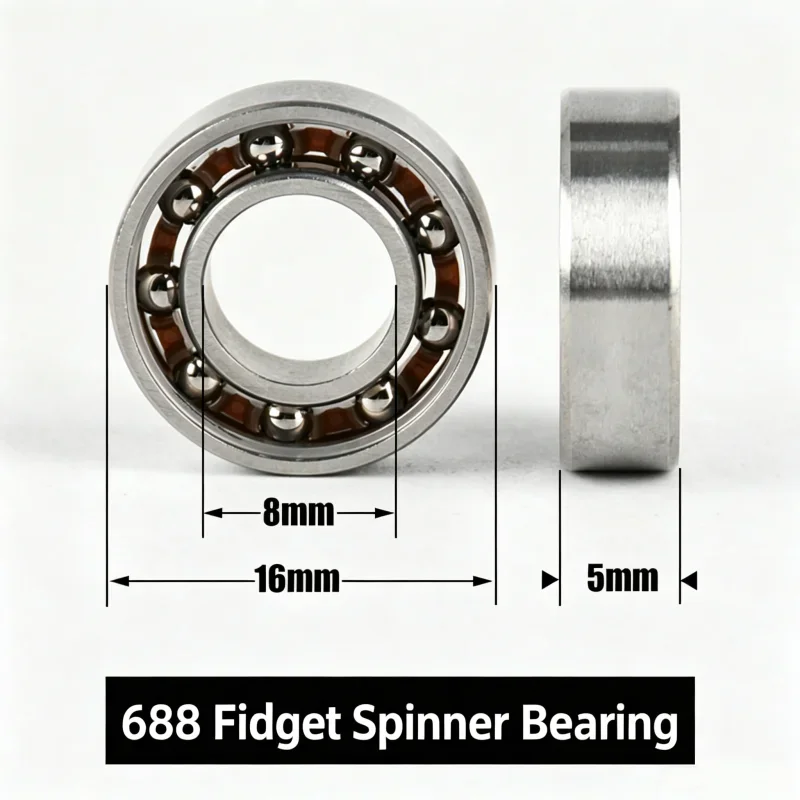 100 Stück Nylon-Käfig 688 Offene Miniatur-Kugellager 8x16x5mm Hochgeschwindigkeits-Drehlager für Fidget Spinner Springseil – Detail 5