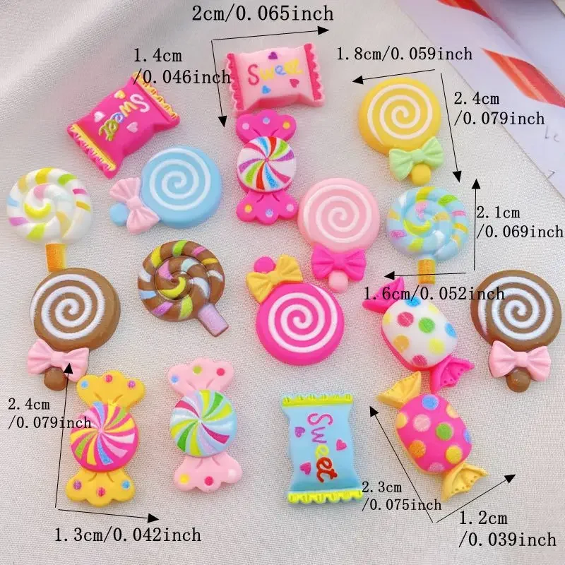 10 Stuks 3d Hars Nagel SchattigeCartoon mini candies, lollipop series Nail Onderdelen Accessoires Kawaii Diy Nail Art Decoratie