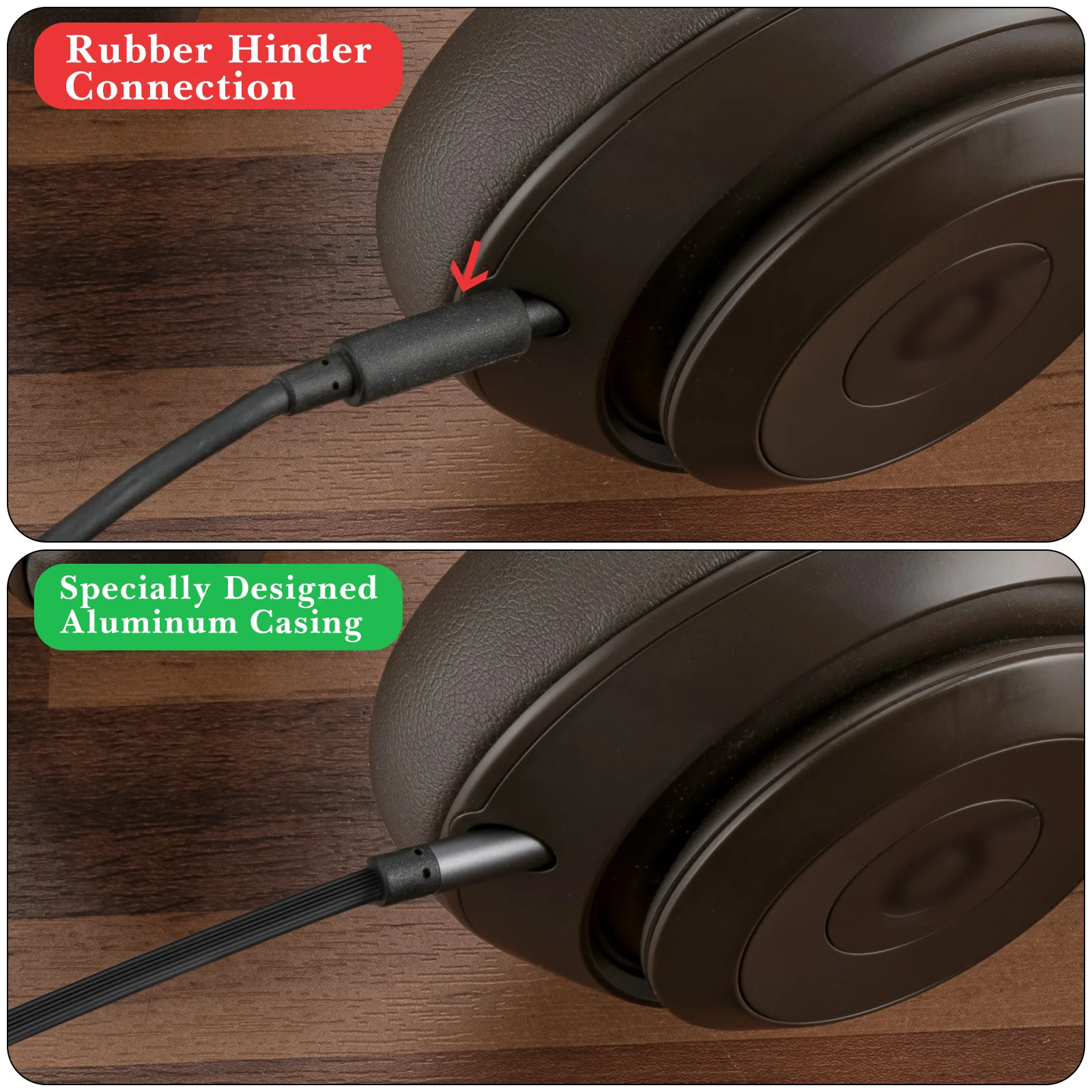 สายสัญญาณเสียง Geekria เข้ากันได้กับ Beats Studio Pro, Solo 4, Solo 3, Solo 2, Solo, Studio 3, Studio 2, Studio, Pro, Mixr
