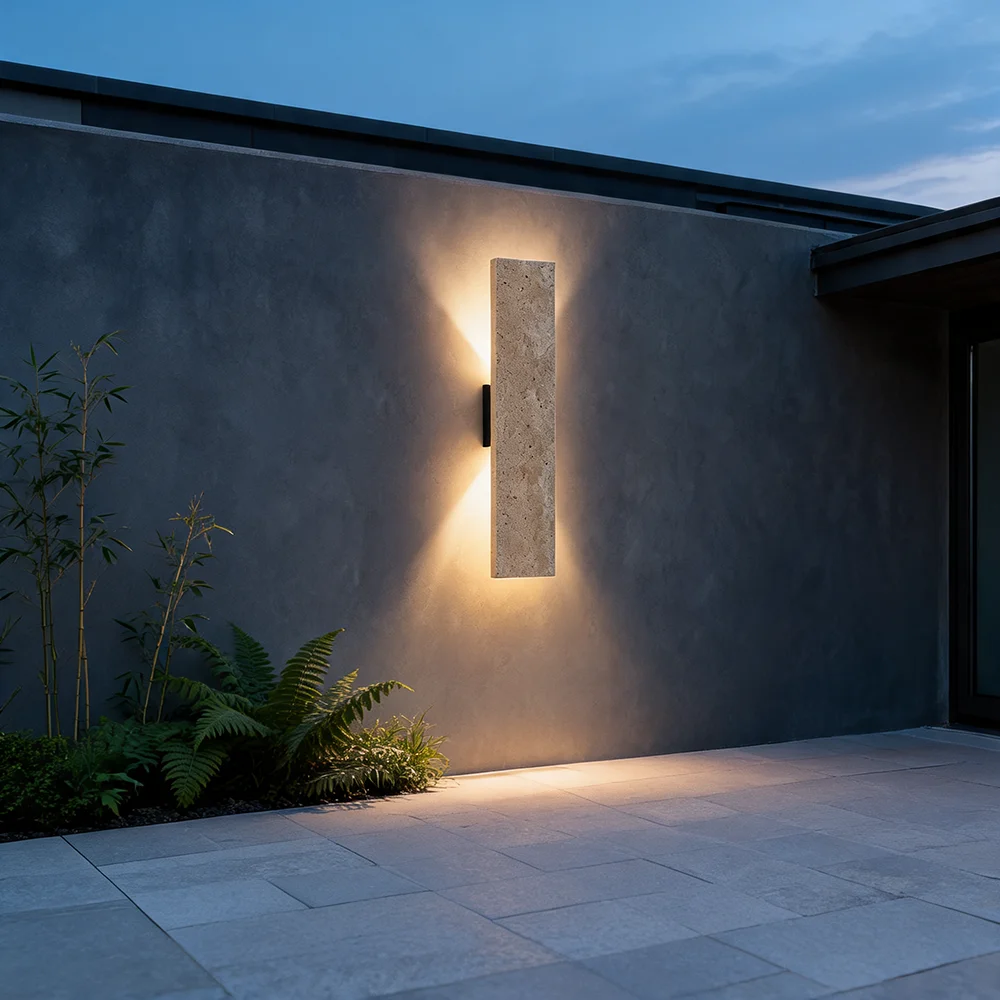Outdoor Waterproof Wall Lamp Yellow Cave Stone Wall Lamp Entrance Porch Lamp Villa Courtyard Corridor Lamp Wall Light Fixtures